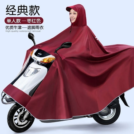 Single and Double Oxford Cloth Electric Motorcycle Adult Raincoat Poncho Extra Thick Foot Covering Durable Rain-proof