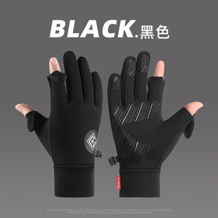 New Cycling Gloves Men's Winter Outdoor Sports Running Waterproof Anti-Slip Touch Screen Plus Velvet Warm Cross-Border Gloves