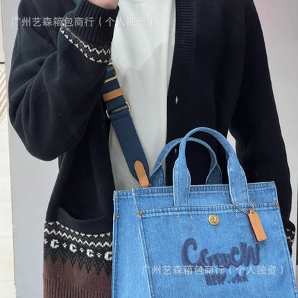 New Cargo Denim Tote Bag Cute Mini Handbag Simple Fashion Large Capacity Shoulder Crossbody Bag for Women