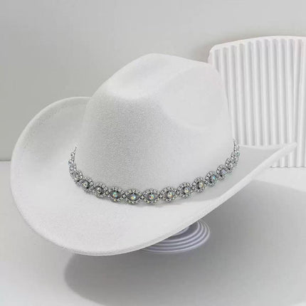 Solid Color Light Board Felt Western Cowboy Hat Outdoor Autum Hat Women's Simple French Hat Men's High-End