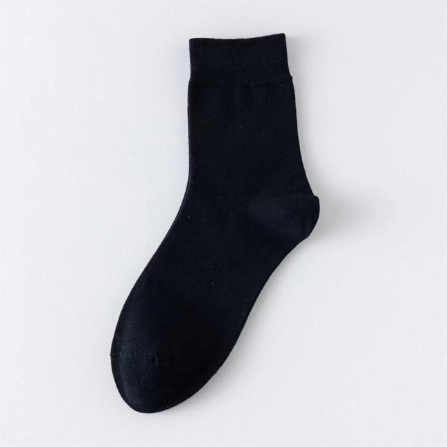 Socks Men's Mid-tube Solid Color Cotton Socks Business Casual Antibacterial Deodorant Boneless Pure Cotton Breathable Spring and Autumn Mid-tube Socks