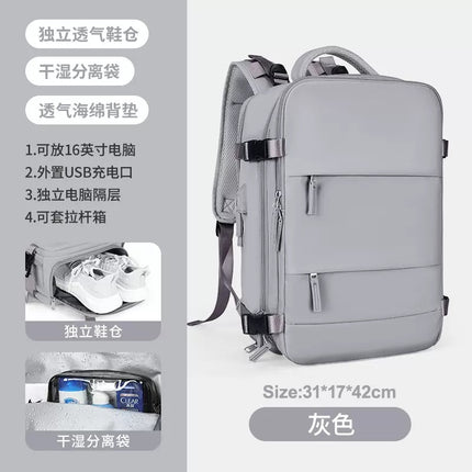 Travel Backpack, Fitness Backpack, Dry and Wet Separation Computer Bag, Travel Bag 2024, Waterproof, Multi-Functional, Large Capacity