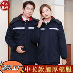 [navy blue mid-length] cotton clothes / XL/175