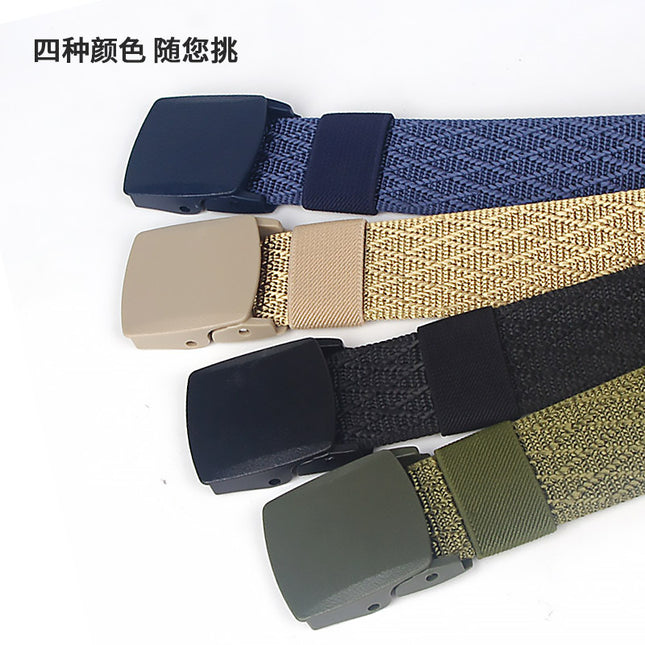 Casual Smooth Buckle Nylon Belt Men and Women Thickened POM Security Jacquard Pants Belt Tactical Wholesale All-match