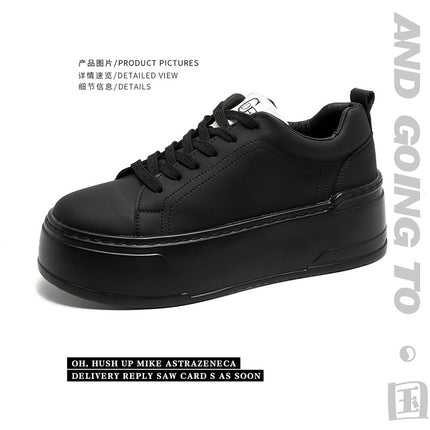 Black Men's Casual Shoes Men's New Summer Breathable Board Shoes Super Fire Thick Sole Height Increased sneaker Fashion Brand