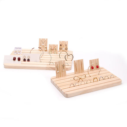 Solid Wood Earring Display Stand Ring Bracelet Necklace Storage and Organization Board Earrings Taigang Bracelet Card Display Props