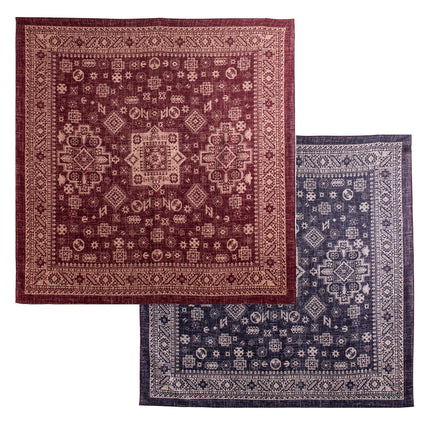 New Style Women's Silk Wool Scarf, Retro Printed Square Scarf, Sun Protection and Warm Neck Scarf, Dual-Use Decorative Scarf
