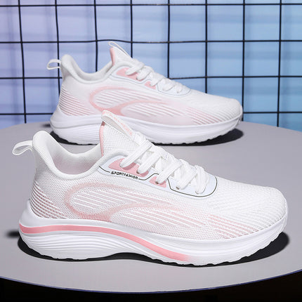 2025 new flying woven shoes breathing foot chip magnetic shock massage sports men's functional breathable fitness running shoes women