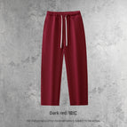 Straight pants-dark red / S