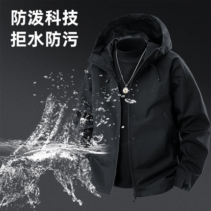 Camping Outdoor Jacket Men's Spring & Fall Sports Outdoor Fashion Couple's Mountaineering Clothing Windproof and Waterproof Single Jacket