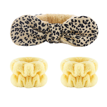 Amazon Plush Headband Wristband Set Face Washing Absorbent Headband Cartoon Cute Waterproof Hairband Wholesale