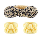 Yellow leopard print headband + 2 yellow wristbands/flat car interface