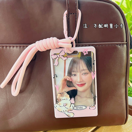 Cute Transparent Card Case Instagram Style Star-chasing Campus Meal Card Protective Case with Lanyard Bus Subway Star Card Pendant