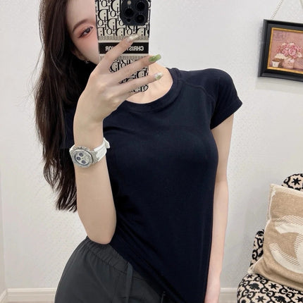 Luludarling Seamless Yoga Short-Sleeved Swiftly Slimming Look All-In-One Breathable Sports Fitness Base Layer