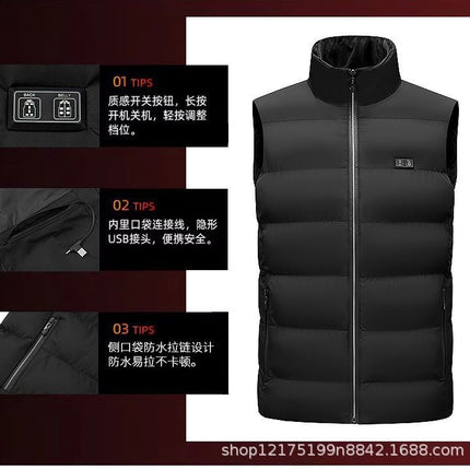 Factory Direct supply new heating vest cross-border intelligent heating vest electric heating men and women heating constant temperature heating vest