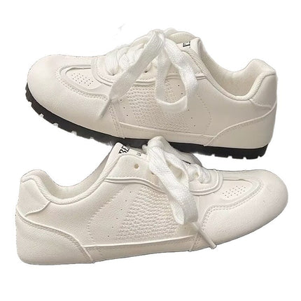 White Shoes Women's Ballet Style Training Shoes Summer 2025 New All-match Breathable Leather Flat Casual Shoes with Skirt