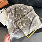 Ancient castle dark coffee / 68X68cm