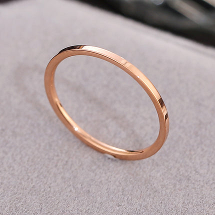 Wish Elegant Korean Style Simple Titanium Steel Ring Women's Diamond Stainless Steel Ring Couple's Fashion Internet Celebrity Ring