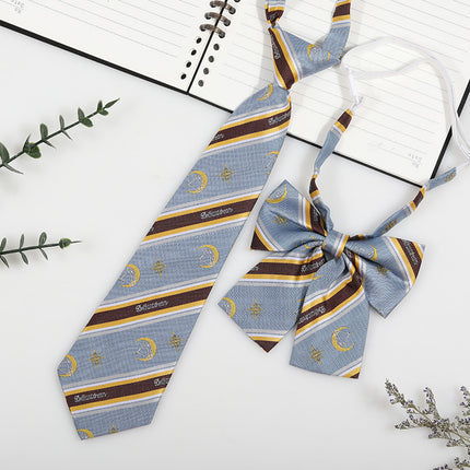 Japanese and Korean striped jk/dk college style men's and women's red cyanotic gray blue shirt accessories tie-free collar suit