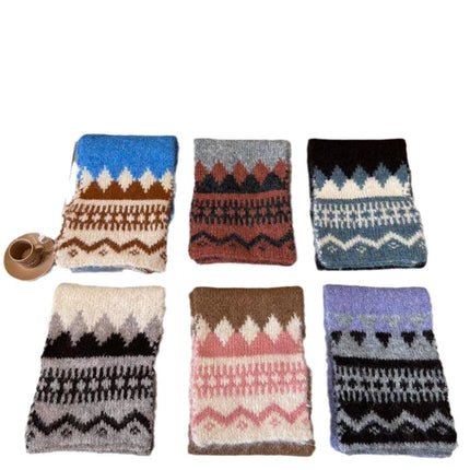 Vintage contrast wool scarf Jacquard striped winter cold warm scarf lovers Joker women's scarf wholesale