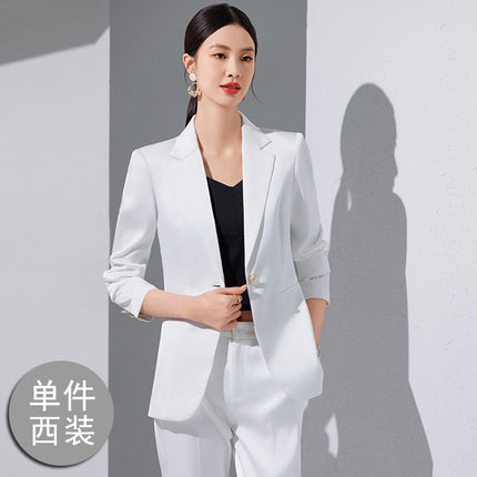 White Suit suit Women's Spring and Autumn Long Sleeve Korean Style Business Wear Temperament Goddess Fan Manager Dress Work Suit