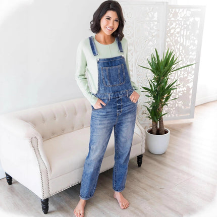 Guangzhou Women's Clothing Supply Tiktok Pop Dropshipping Plus-Size Jeans for Women Non-Stretch Harem Overalls