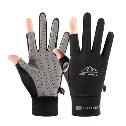 Outdoor Men's and Women's Cycling Gloves, Non-Slip, Wear-Resistant, Sun-Proof, Uv-Proof, Thin Touch-Screen Breathable Ice Silk Frisbee Gloves