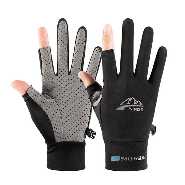 Outdoor Men's and Women's Cycling Gloves, Non-Slip, Wear-Resistant, Sun-Proof, Uv-Proof, Thin Touch-Screen Breathable Ice Silk Frisbee Gloves