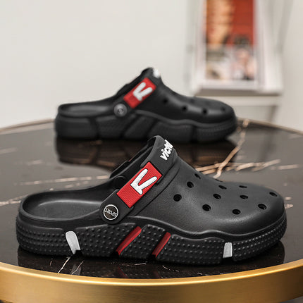New Large Size Foreign Trade Men's Clogs Garden Shoes Soft Sole Hollow Closed-Toe Casual Sandals for Outdoor Beach Trendy Men's Shoes