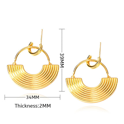 Titanium Steel Track Arc Earrings Personalized Design Special Pattern High-grade Cross-border Popular Stainless Steel Exquisite Earrings
