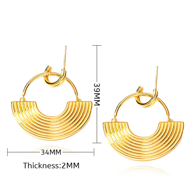 Titanium Steel Track Arc Earrings Personalized Design Special Pattern High-grade Cross-border Popular Stainless Steel Exquisite Earrings
