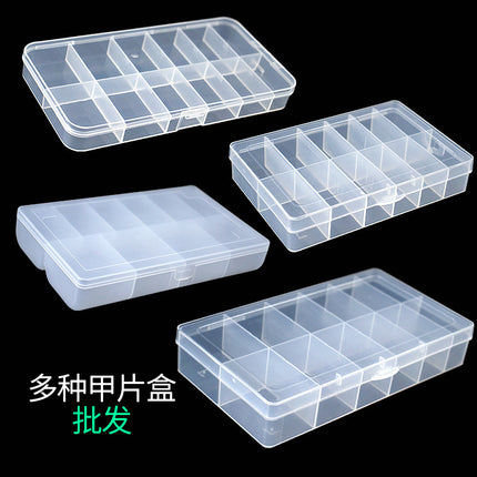Manicure Tool Box, Nail Chip Box, Dust-Proof and Oxidation-Proof Jewelry, Multi-Grids 240 Pieces, Transparent High-Grade Plastic Storage Box