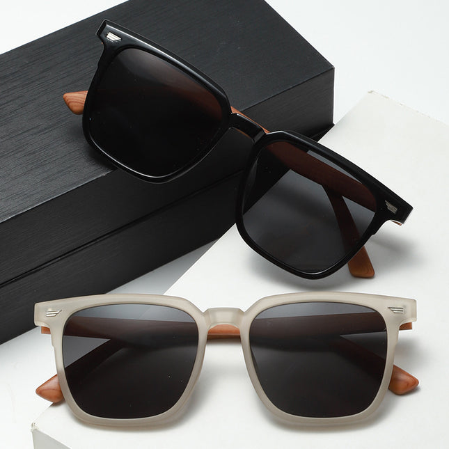Internet famous fashion rice nail sunglasses polarizing glasses special sunglasses for driving wood grain leg sunglasses women's UV protection