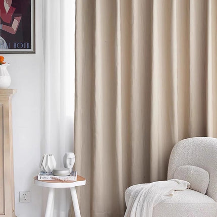 French-Style Cream Curtains, Light Luxury, Modern and Simple, White Chenille Blackout Curtains for Bedroom, 2025 New Model for Floor-To-Ceiling Windows
