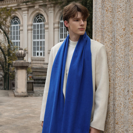 Wool Scarf Autumn and Winter Korean Style Men's Scarf Pure Color New Versatile Cashmere Scarf Women's Winter Warmth