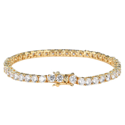 5mm Cross-Border Simple and High-End Tennis Bracelet Full of Diamonds, Zirconia Titanium Steel Bracelet, Men's and Women's Jewelry Bracelet