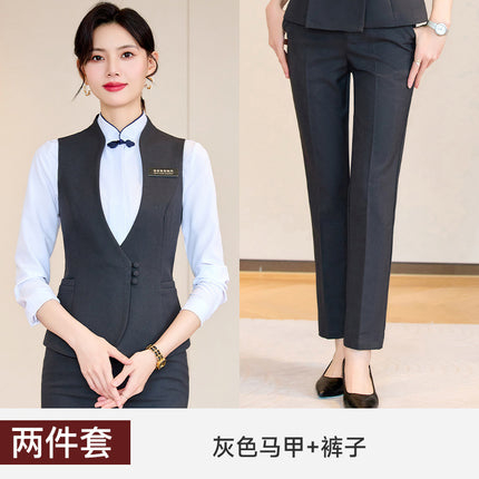 Professional Suit Vest suit Waitress Hotel Attendant Work Clothes Dental Oral Front Desk Horse Clamp Work Uniform Autumn