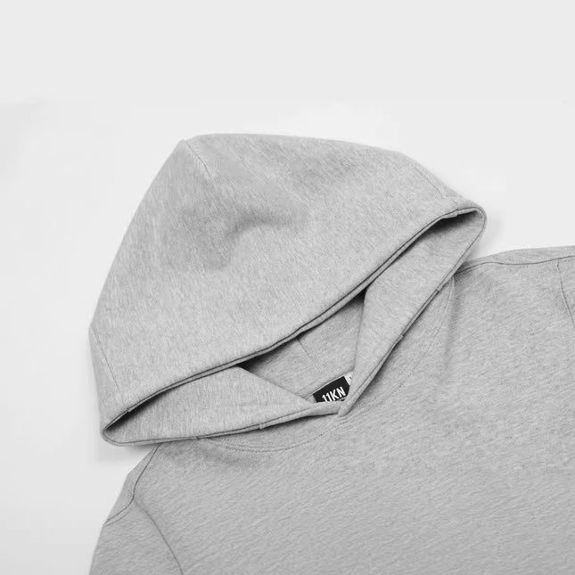 11KN American Street boxy Grey Hooded Sweater New Fashion All-match cleanfit Top Hoodie