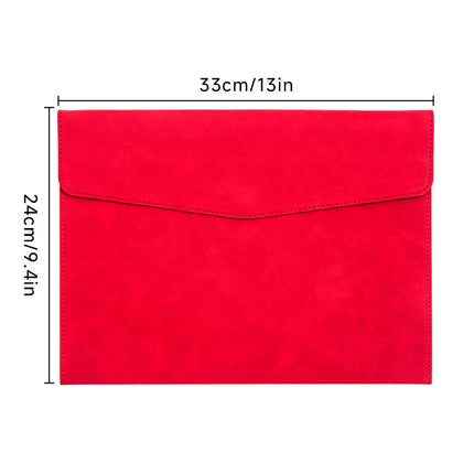 Magnetic suction leather file bag large capacity business meeting file bag waterproof office information storage book custom logo