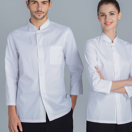 Teshemei Chef Uniform Men's Long-Sleeved Autumn Clothing Hotel Western Restaurant Kitchen Back Kitchen Manufacturer Wholesale Short-Sleeved