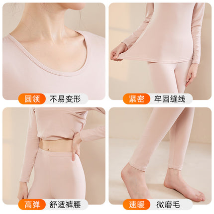Autumn and Winter Women's Pure Cotton Thermal Underwear Set, Winter All-Cotton Base Layer Top, Zodiac Year Thermal Set