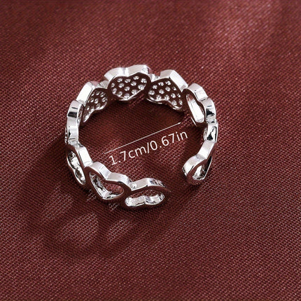 European and American Cross-border Explosions Copper Inlaid Zircon Love Heart Ring Fashion Tail Ring Couple Ring Opening Ring