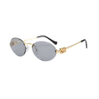 Gold framed light gray piece