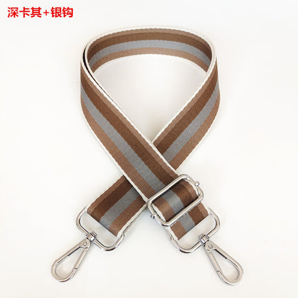 Thickened Color Stripe Wide Shoulder Strap Adjustable Shoulder Crossbody Bag Strap Small Fresh Women's Bag Extended Belt Wholesale Belt