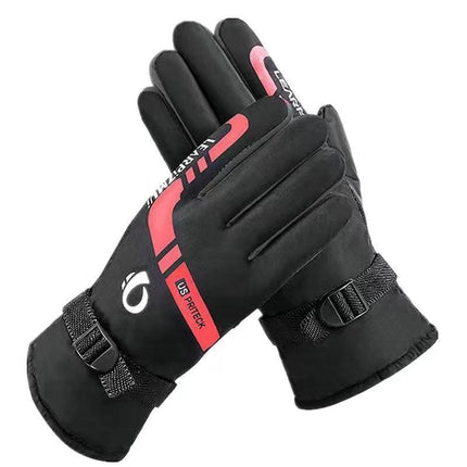 Men's and Women's Winter Warm Gloves Thickened fleece-lined Motorcycle Electric Vehicle Cold-proof Cotton Gloves Outdoor Windproof Ski Gloves