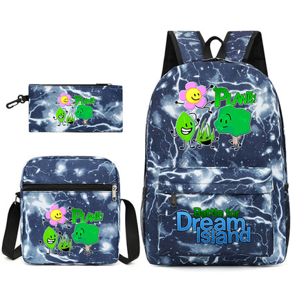 Battle for Dream Island Backpack Dream Island Schoolbag Three-Piece Canvas Backpack