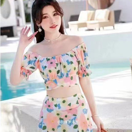 2026 Model Two-Piece Floral Cute Girl-Style Sexy Slimming Hot Spring Beach Swimsuit