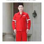 Red oil summer suit / XL/175