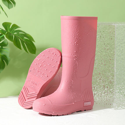 Spring and Summer Non-Slip Women's High Rain Boots Rainy Season Commuting British Work Boots Fashion Rubber Shoes Women's Water Shoes 33 High Tide Water Boots