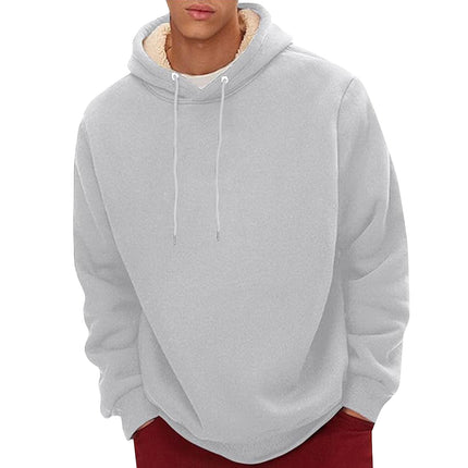 AliExpress cross-border autumn and winter new fleece-lined hooded sweater Amazon casual pullover hoodie foreign trade men's jacket